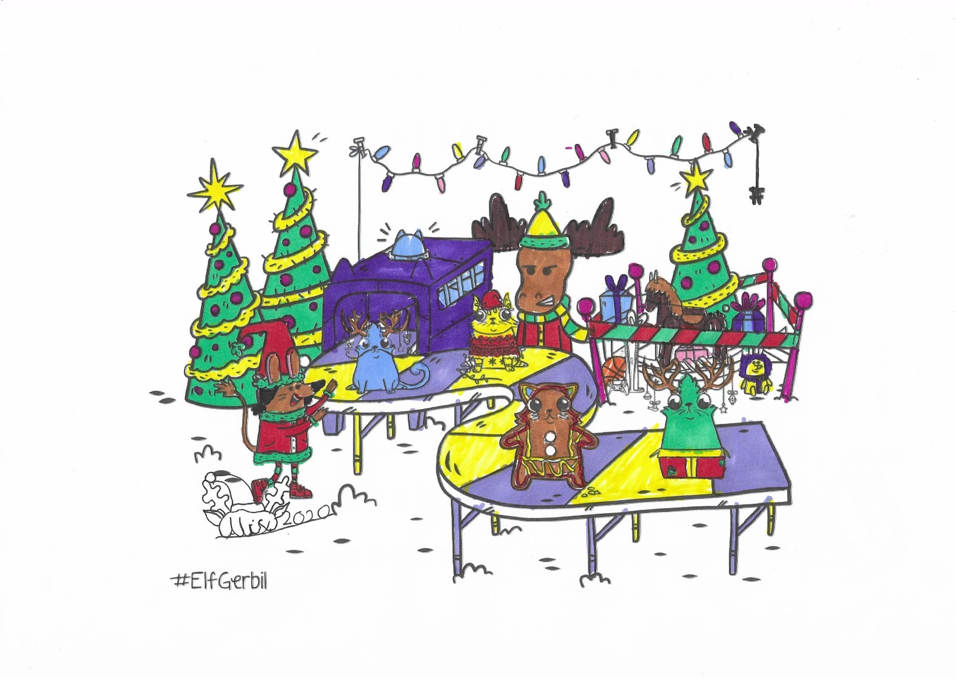 Elf Gerbil returned artwork by Alix