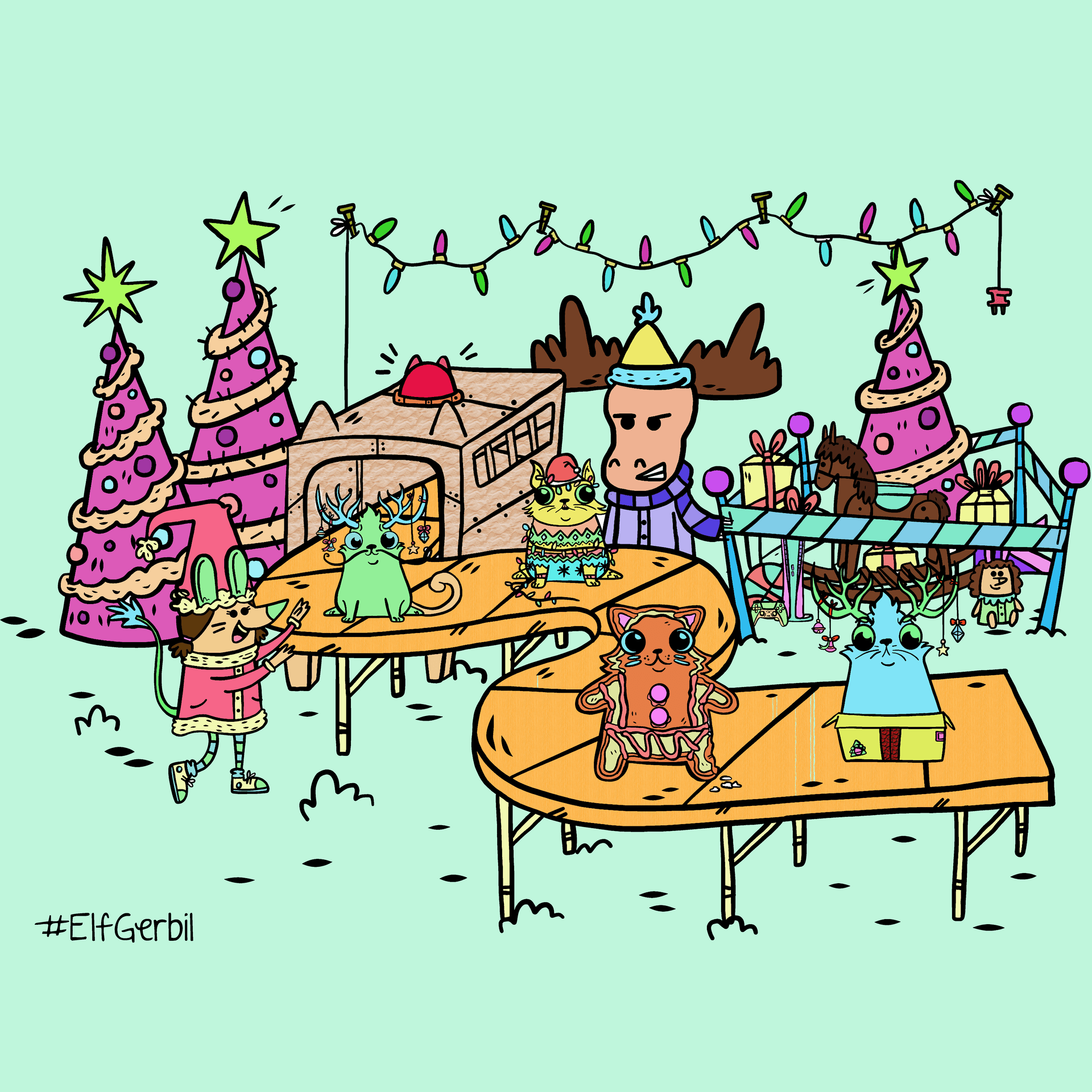 Elf Gerbil returned artwork by Miri
