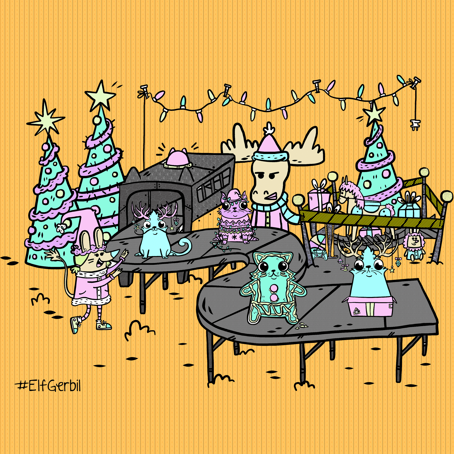 Elf Gerbil returned artwork by Ellen