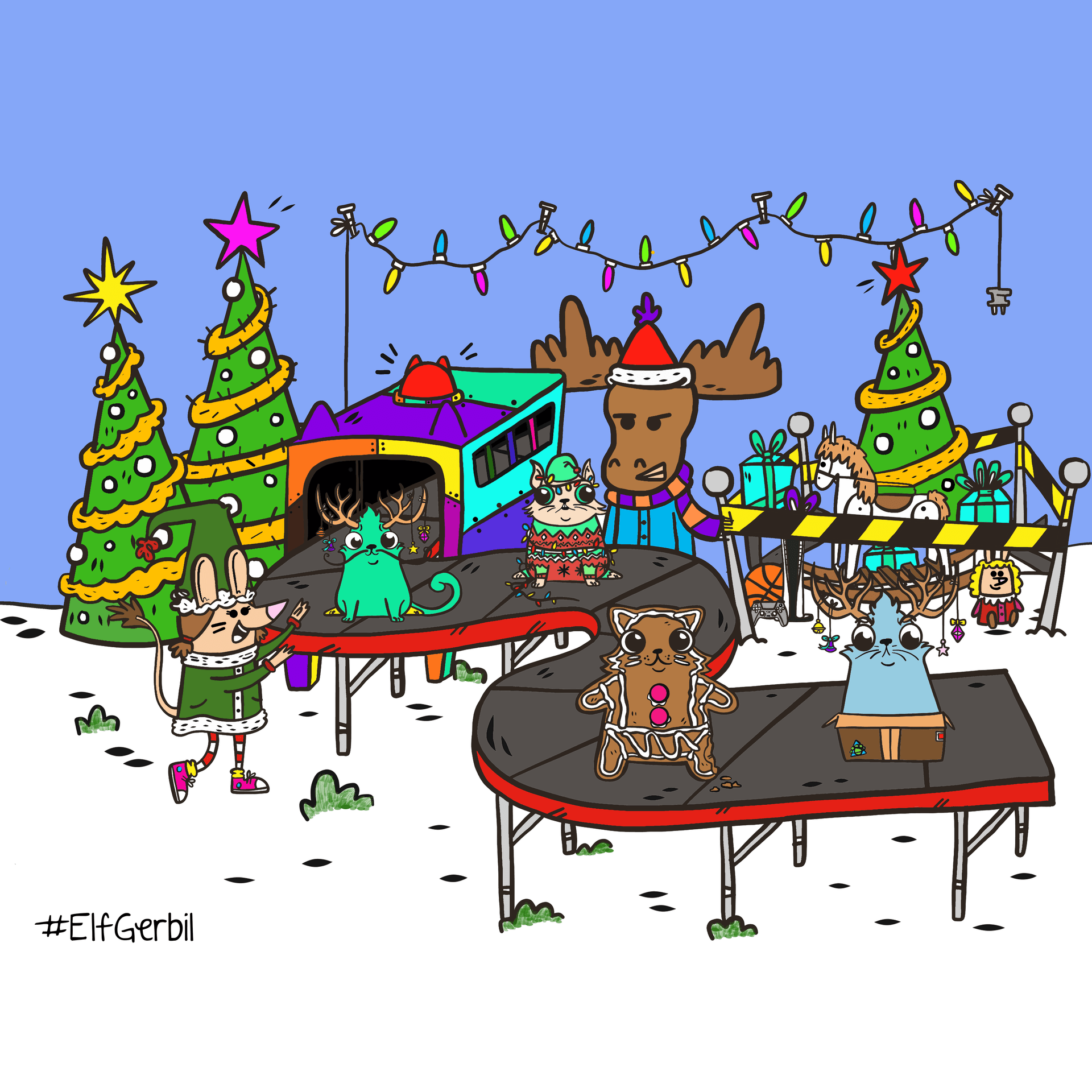 Elf Gerbil returned artwork by Luke