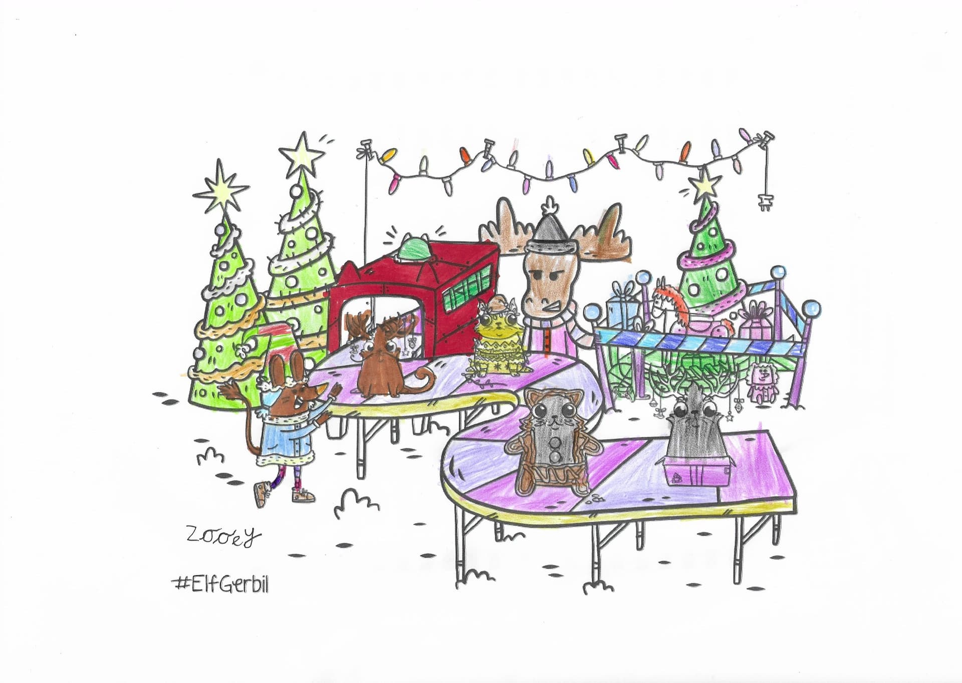 Elf Gerbil returned artwork by Zooey